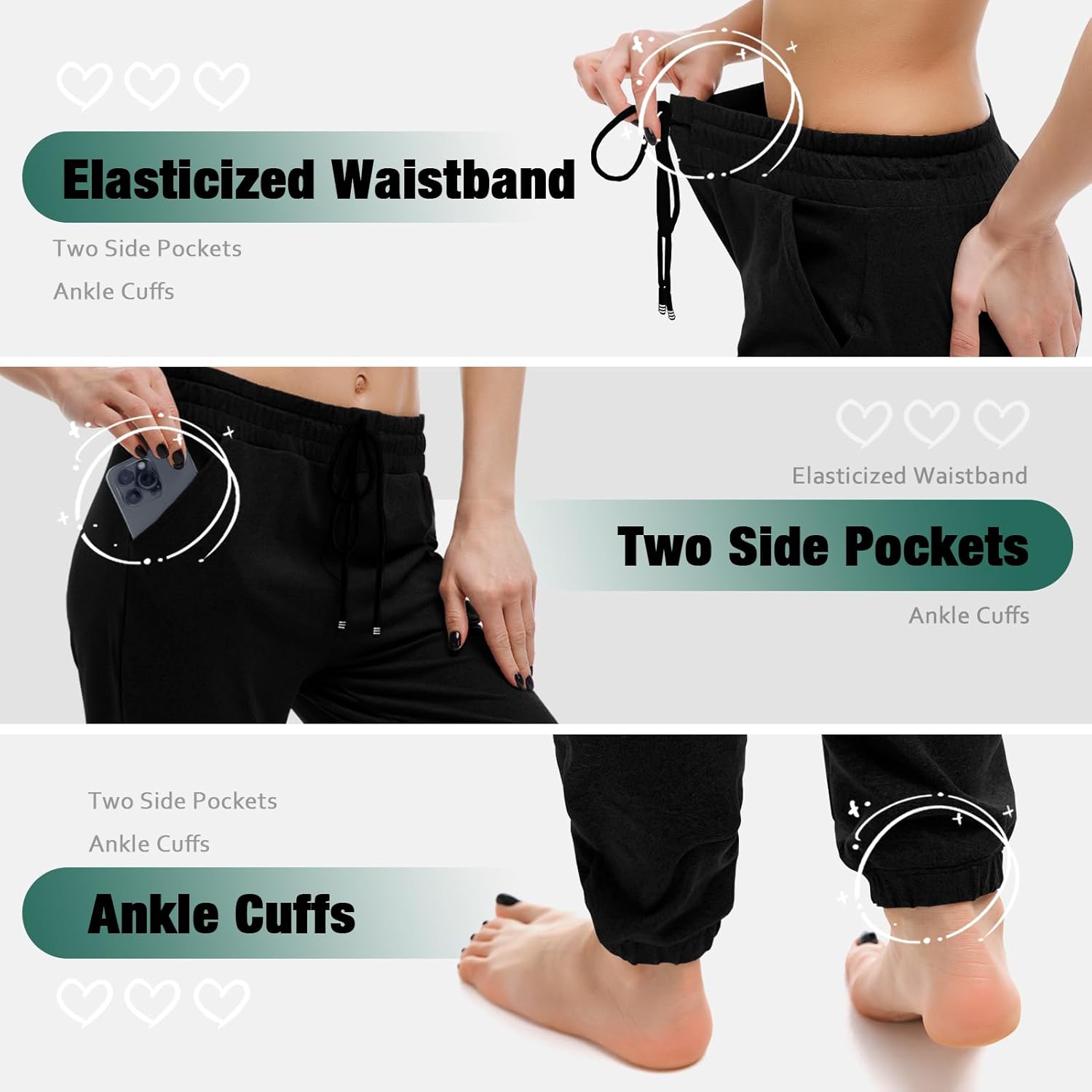 Walifrey Womens Joggers with Pockets, Drawstring Sweatpants Women for Lounging Jogging Workout and Gym - Image 4