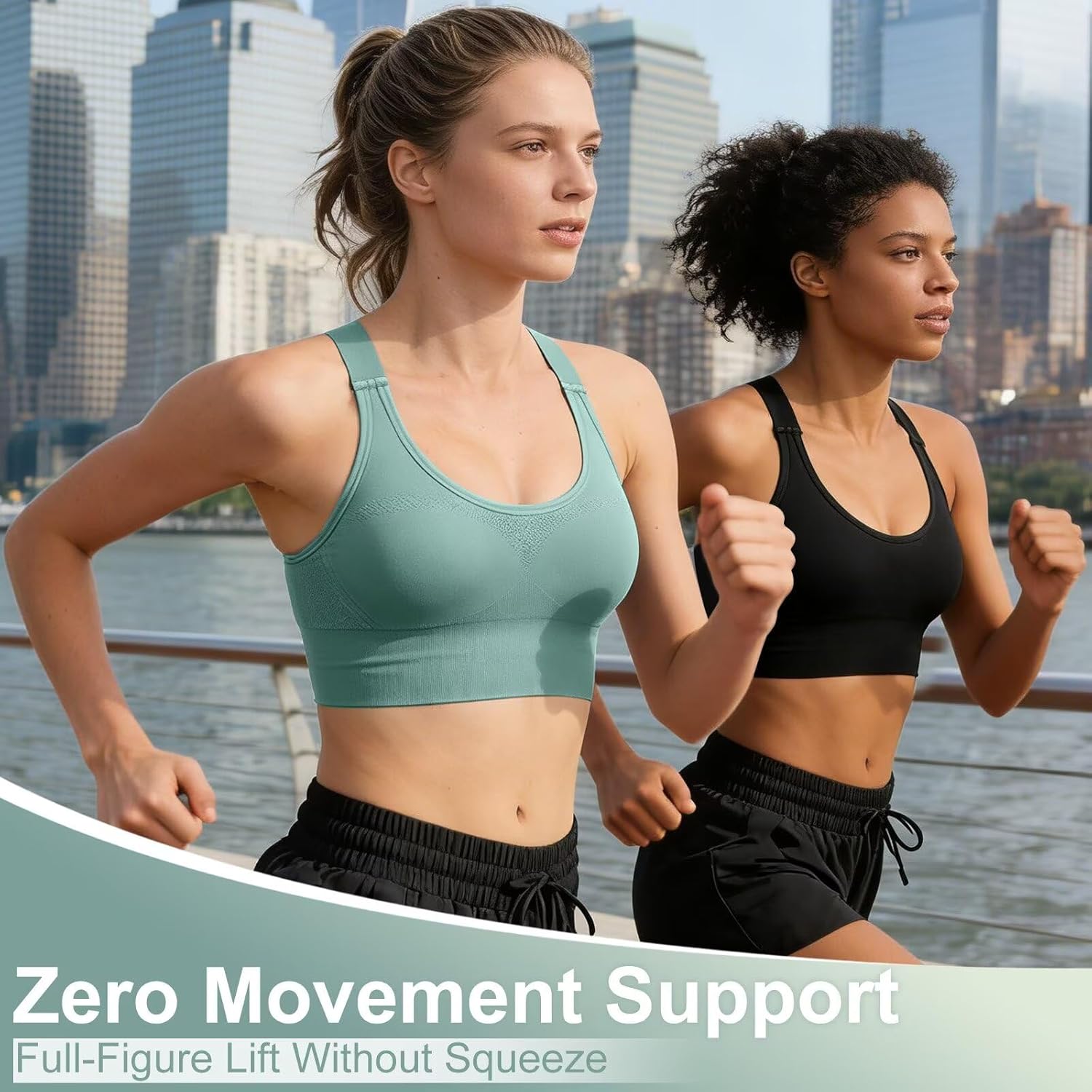 Adjustable Sports Bras for Women: 3 Pack High Support Padded Racerback Sport for Large Bust Workout Running Gym - Image 5
