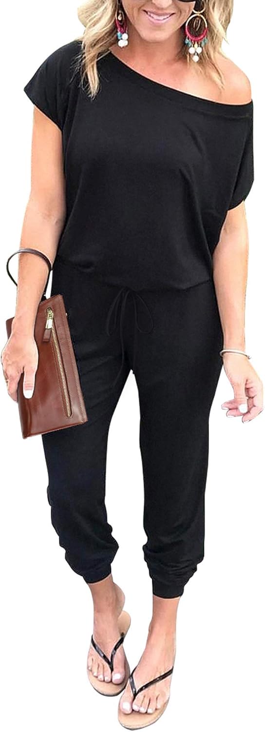 PRETTYGARDEN Jumpsuits for Women 2026 Summer Dressy Off Shoulder Romper Spring Vacation Travel Lounge Outfits Clothes - Image 7