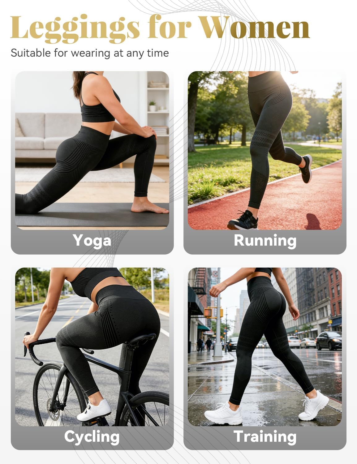 3D Leggings Compression, Women‘s High Waisted Compression Leggings, Butt Lifting Workout Leggings, Squat Proof - Image 6