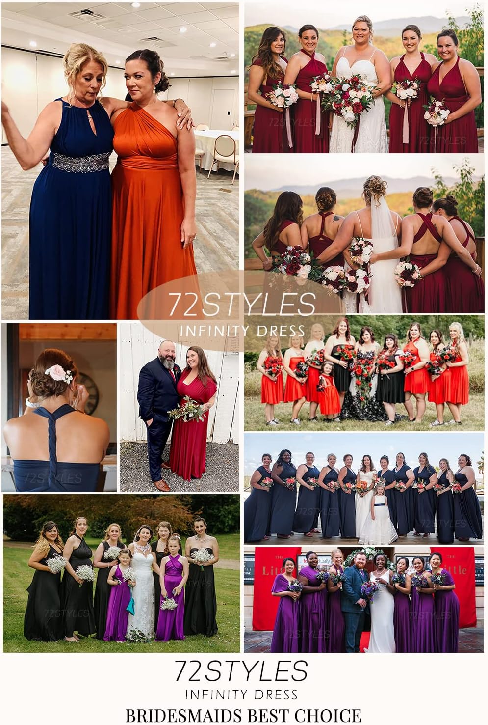 72styles Infinity Dress with Bandeau, Convertible Bridesmaid Dress, Long, Plus Size, Multi-Way Dress, Twist Wrap Dress - Image 2