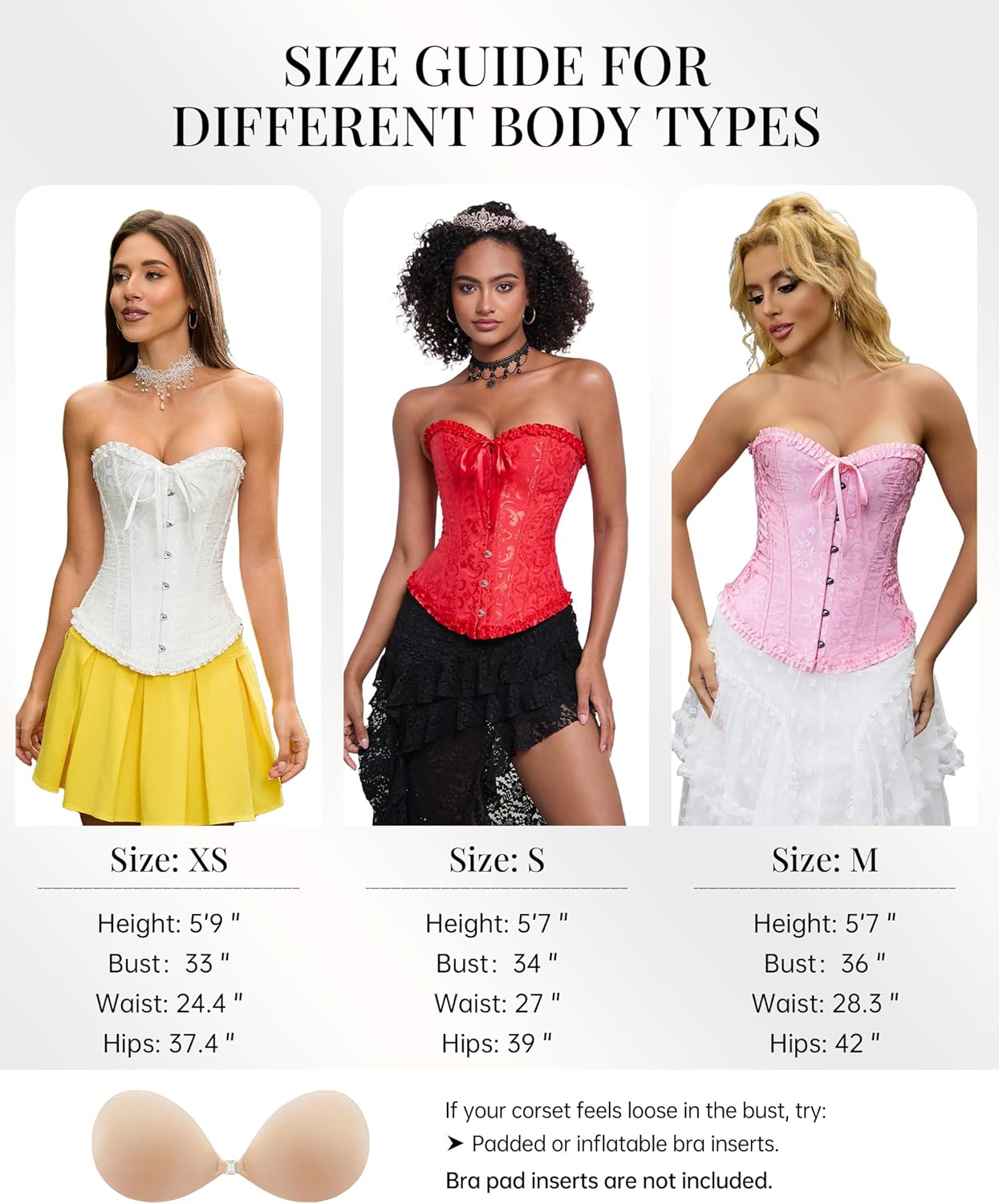 SZIVYSHI Corset Tops for Women, Bustier Shapewear Lingerie, Lace Waist Push Up Bodysuit - Image 6