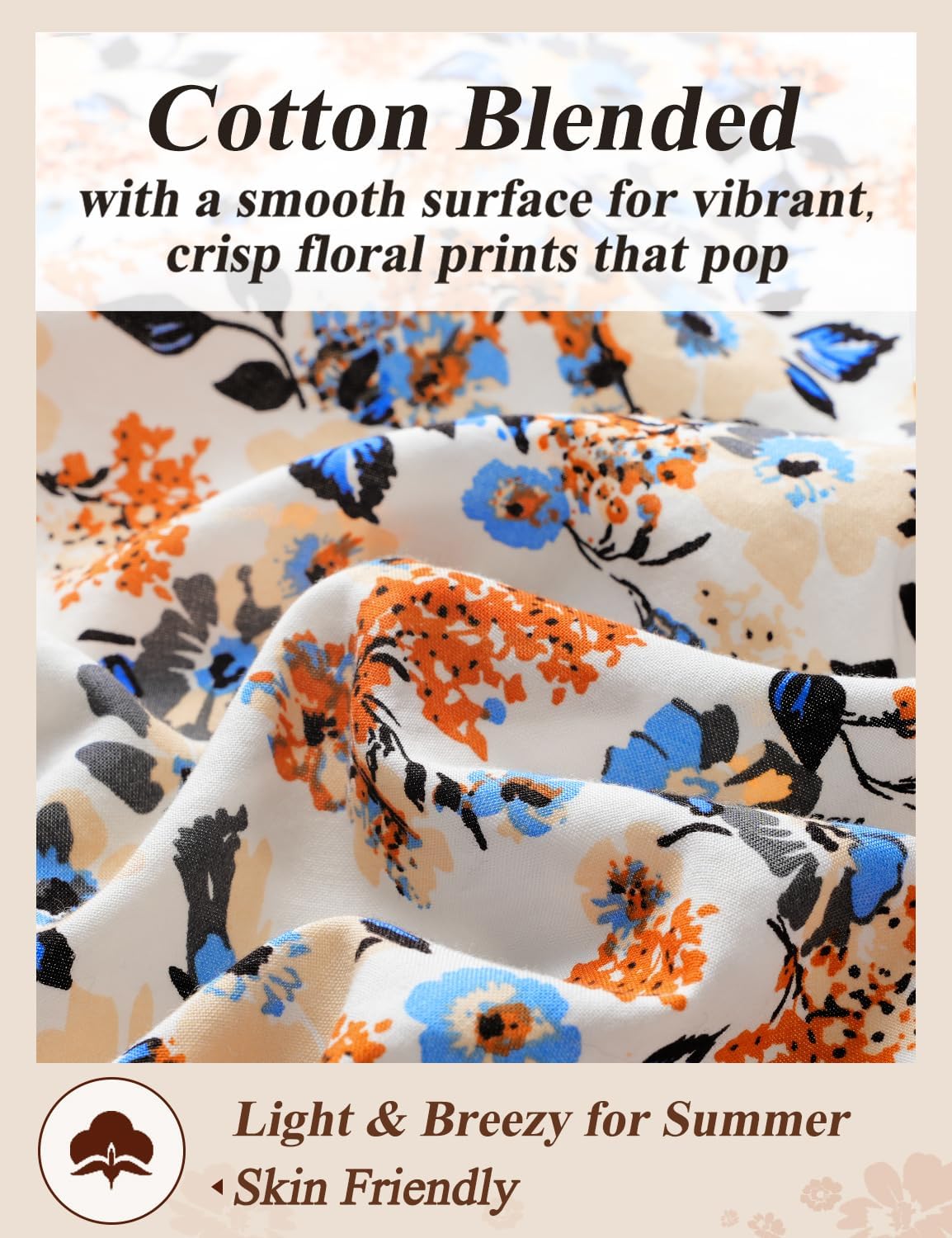 YESNO Women's Summer Boho Cotton Casual Jumpsuits Wide Leg Overalls Floral Print Baggy Rompers with Pockets PZZCR - Image 4