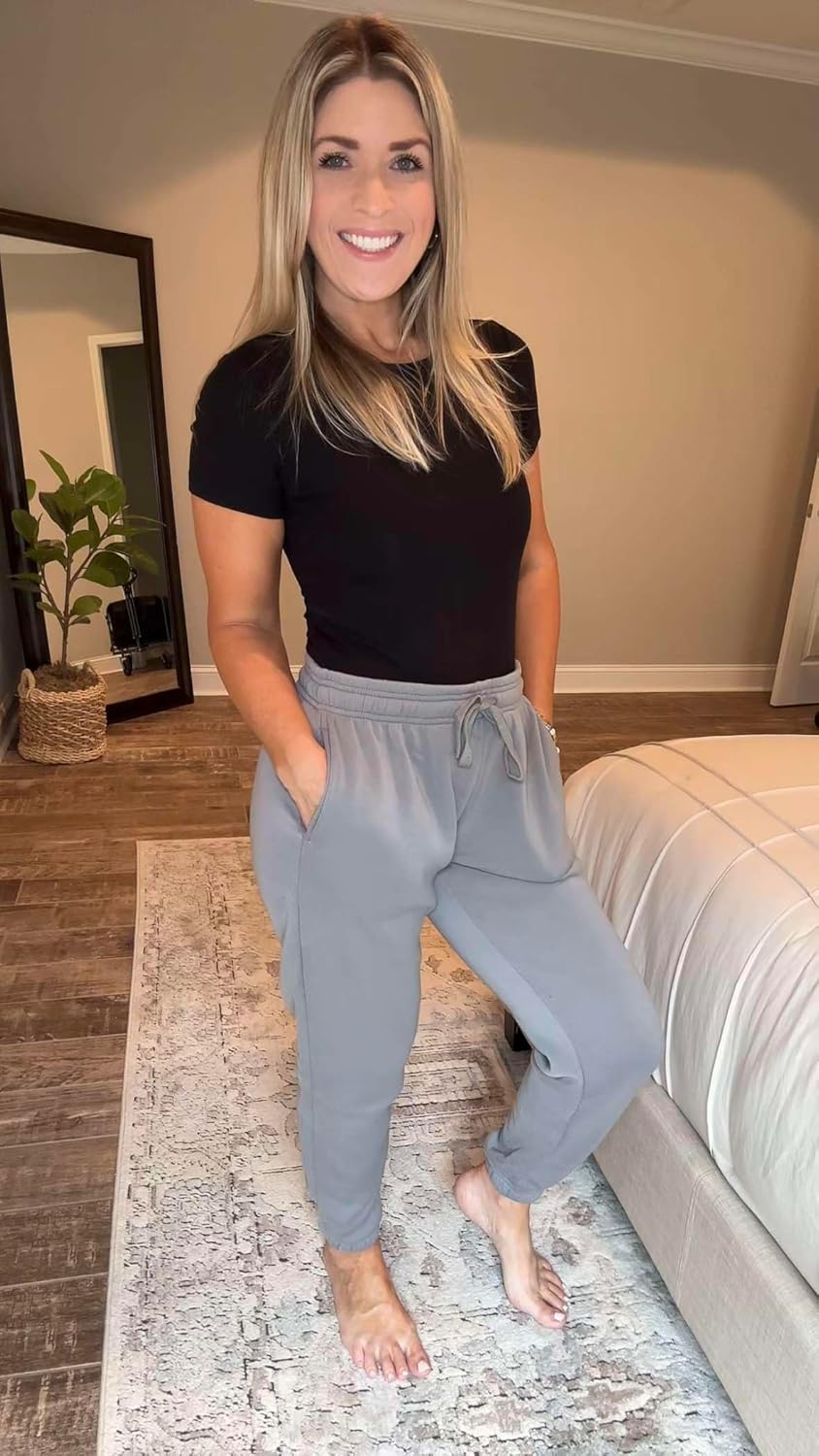 Real Essentials 3 Pack: Women's Fleece Jogger Sweatpants (Available in Plus Size) - Image 6