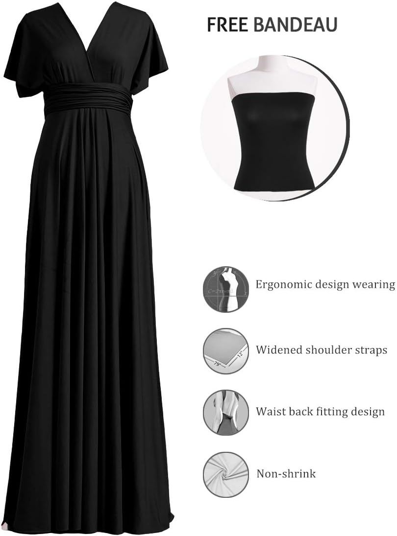 72styles Infinity Dress with Bandeau, Convertible Bridesmaid Dress, Long, Plus Size, Multi-Way Dress, Twist Wrap Dress - Image 3
