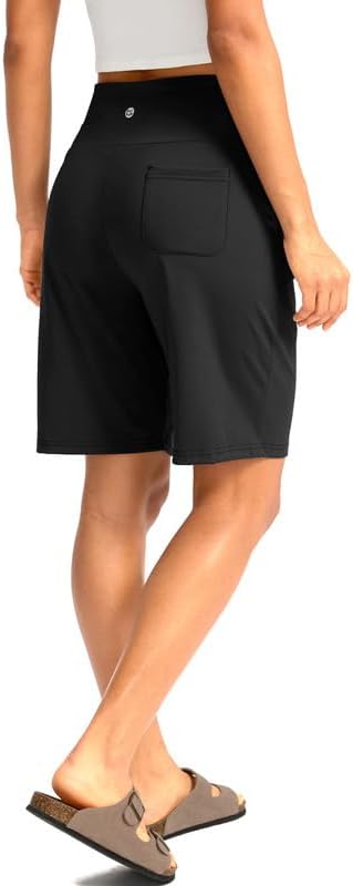 G Gradual Women's Bermuda Long Shorts with Pockets 9" High Waisted Knee Length Shorts for Women Walking Athletic Workout - Image 3