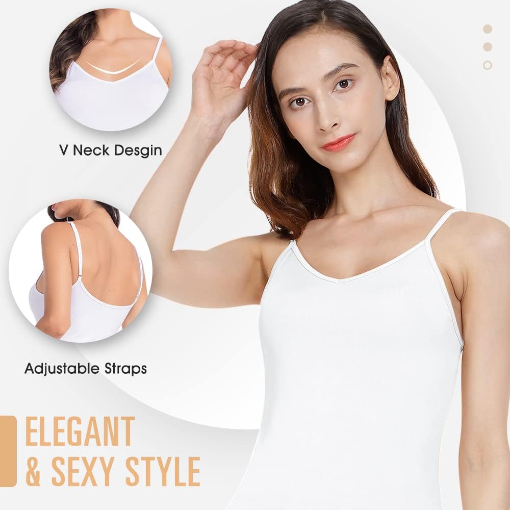 MANCYFIT Long Slips for Under Dresses Full Length Adjustable Spaghetti Strap Nightgown - Image 3