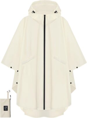 PTEROMY Hooded Rain Poncho for Adul...