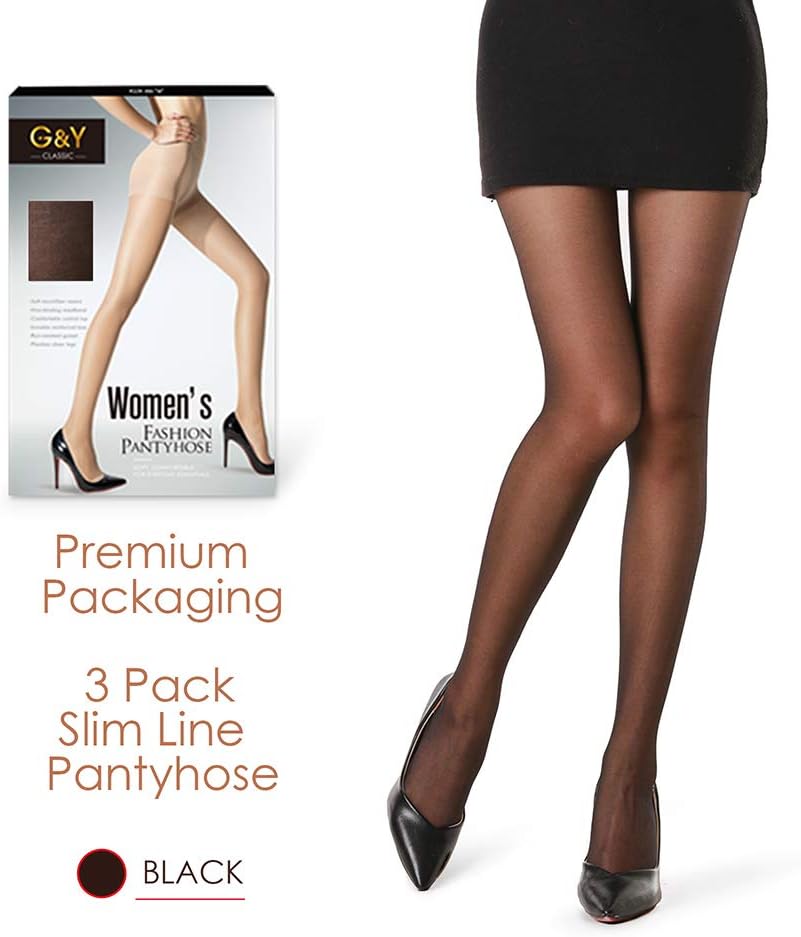G&Y 3 Pairs Women's Sheer Tights - 20D Control Top Pantyhose with Reinforced Toes - Image 4