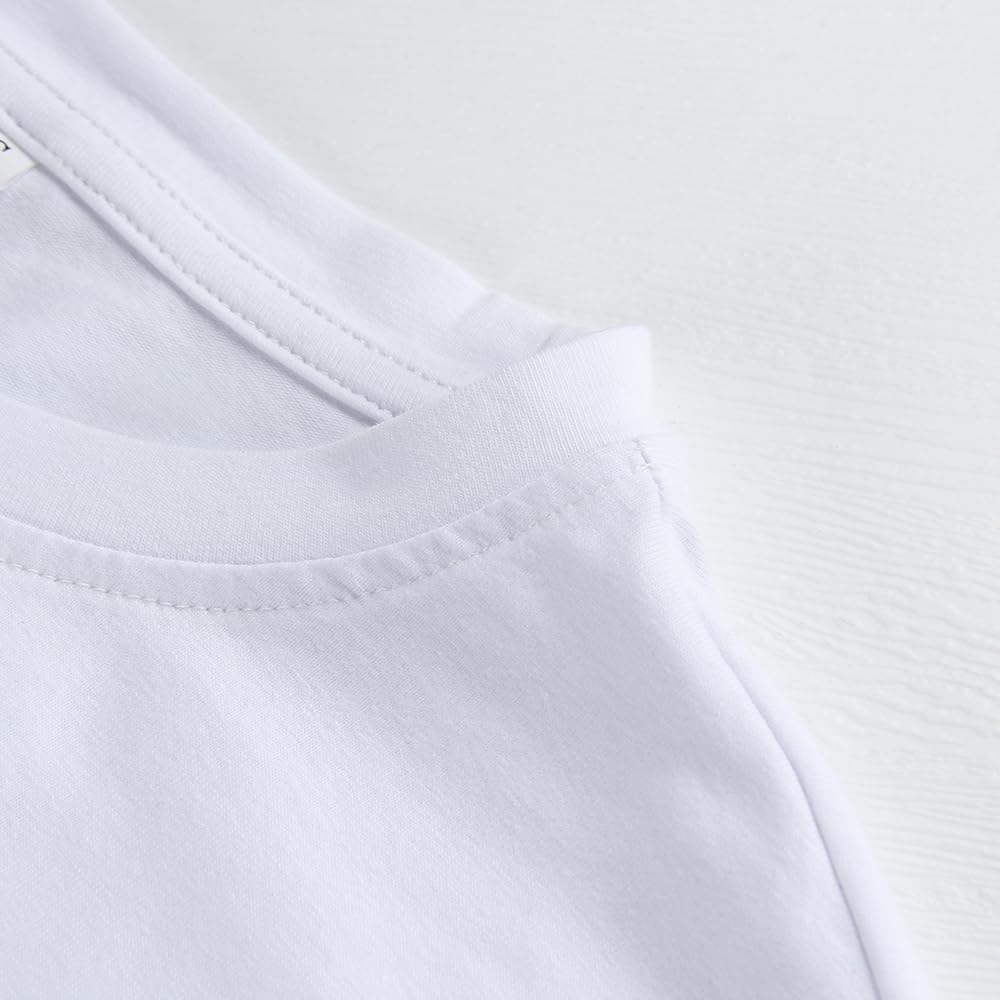 PRIMODA Women's Oversized Workout Cropped T Shirts Crew Neck Short Sleeve Casual Loose Summer Crop Tee Tops Cotton - Image 4