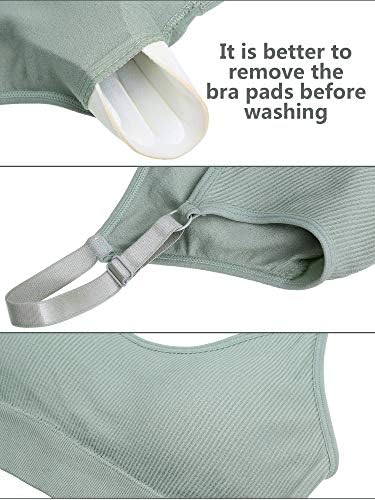 SATINIOR 4 Pack Women's Sports Bra, Padded Ribbed Cami Bra Seamless Bralette Wireless No Underwire Workout Tank Top - Image 4