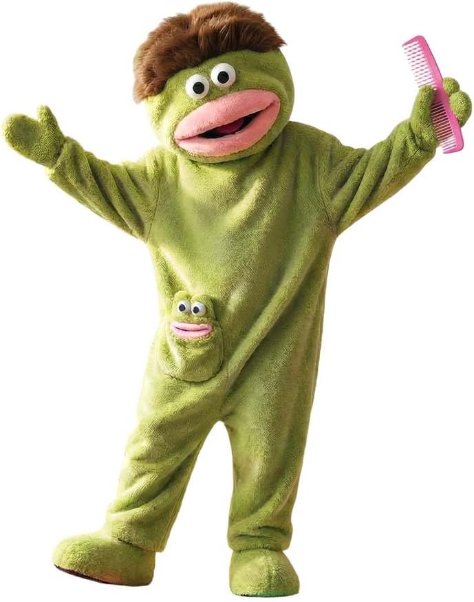 Silly Onesie, Funny Green Monster Hooded Fleece Onesie Pajamas, Big Mouth Monster Cozy Onesie Pajamas Adult
