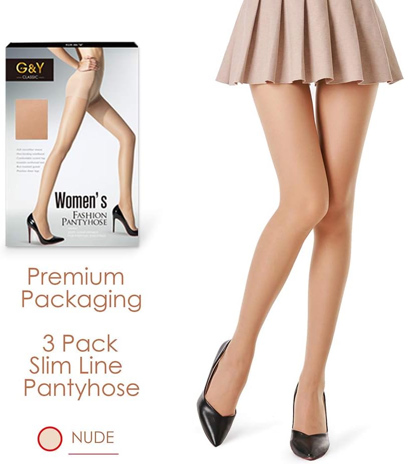 G&Y 3 Pairs Women's Sheer Tights - 20D Control Top Pantyhose with Reinforced Toes - Image 4