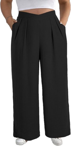 Eytino Womens Plus Size Wide Leg Pa...