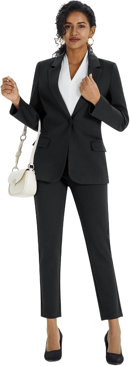 Kelyaa Women's 2 Piece Suit Set Business Casual Slim Fit One Button Blazer and Pant Suit for Office Work Professional Outfits - Image 7
