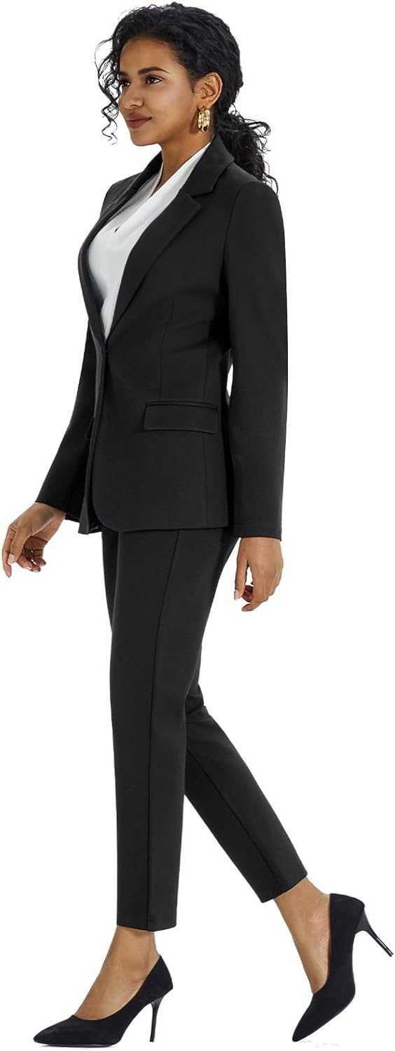 Kelyaa Women's 2 Piece Suit Set Business Casual Slim Fit One Button Blazer and Pant Suit for Office Work Professional Outfits - Image 8