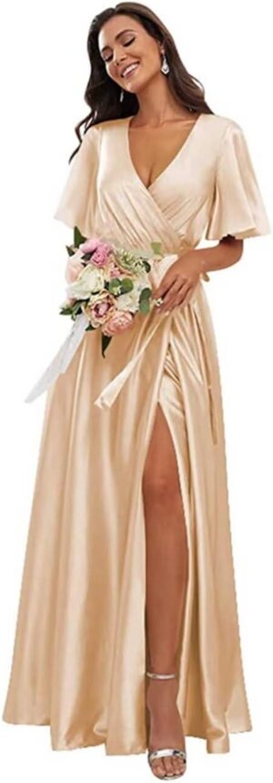 OFEECHUN Women’s V Neck Satin...
