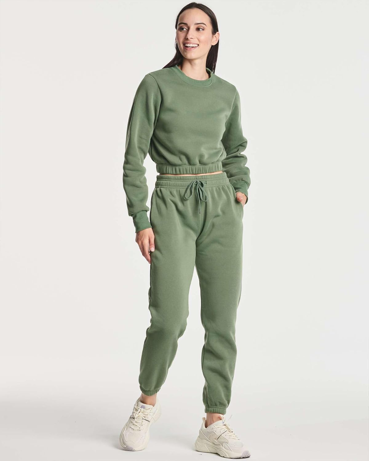 Real Essentials 3 Pack: Women's Fleece Jogger Sweatpants (Available in Plus Size) - Image 5