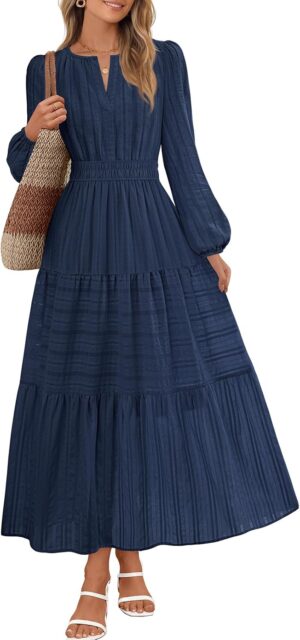 MEROKEETY Spring Summer Midi Dresse...