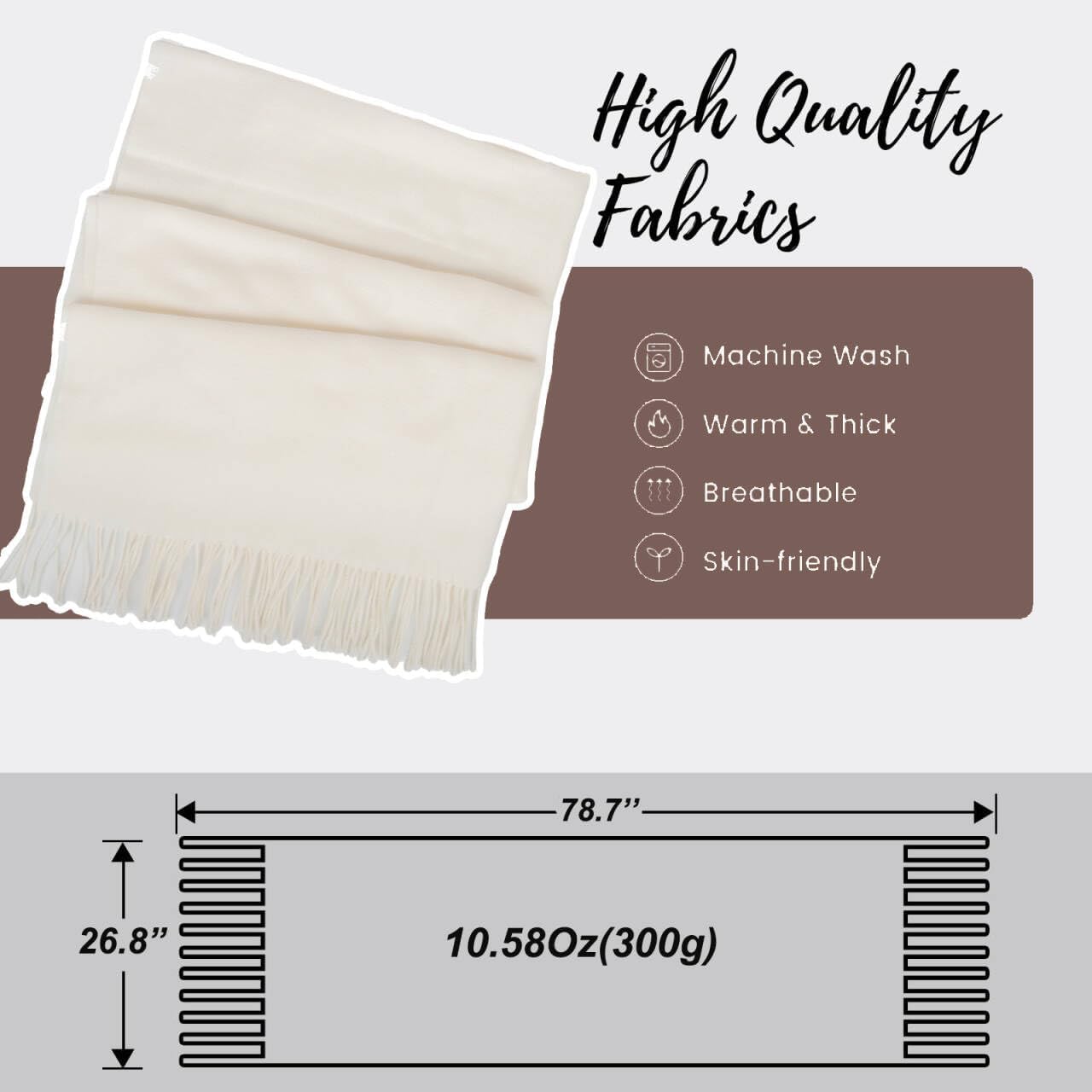 Mealah Winter Scarf for Women Men Cold Weather - Soft Warm Shawls Scarves with Tassels(78.7''*26.8'') - Image 2