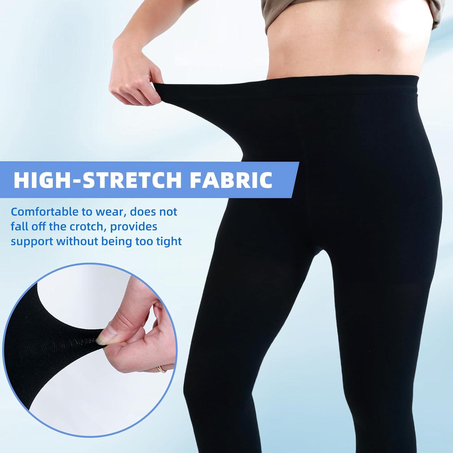 Medical Compression Pantyhose for Women & Men, 20-30mmHg Graduated Support Compression Tights Footless Medical Compression Stockings & Leggings for Edema, Varicose Veins, Swelling(Black,L) - Image 6