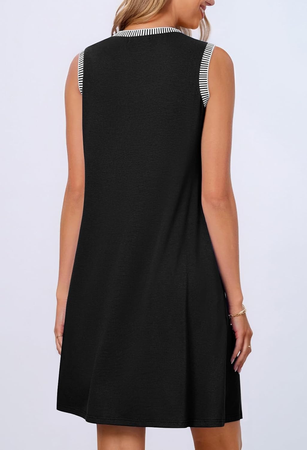 MEROKEETY Womens Casual Summer Sun Dress 2026 Spring Beach Vacation Crewneck Sleeveless Tank Cruise Shift Swing Sundress - Image 4