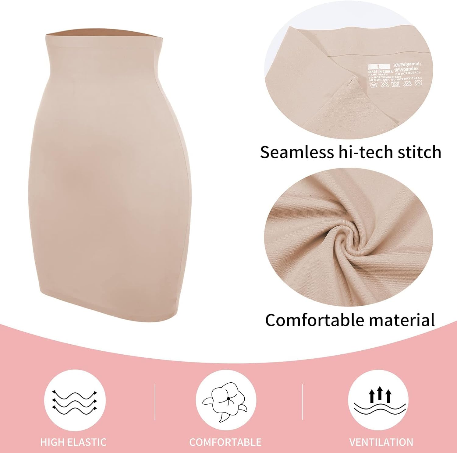JOYSHAPER Shapewear Dress Slip for Under Dresses Half Slip Tummy Control Slimming Silky Slip Body Shaper - Image 4