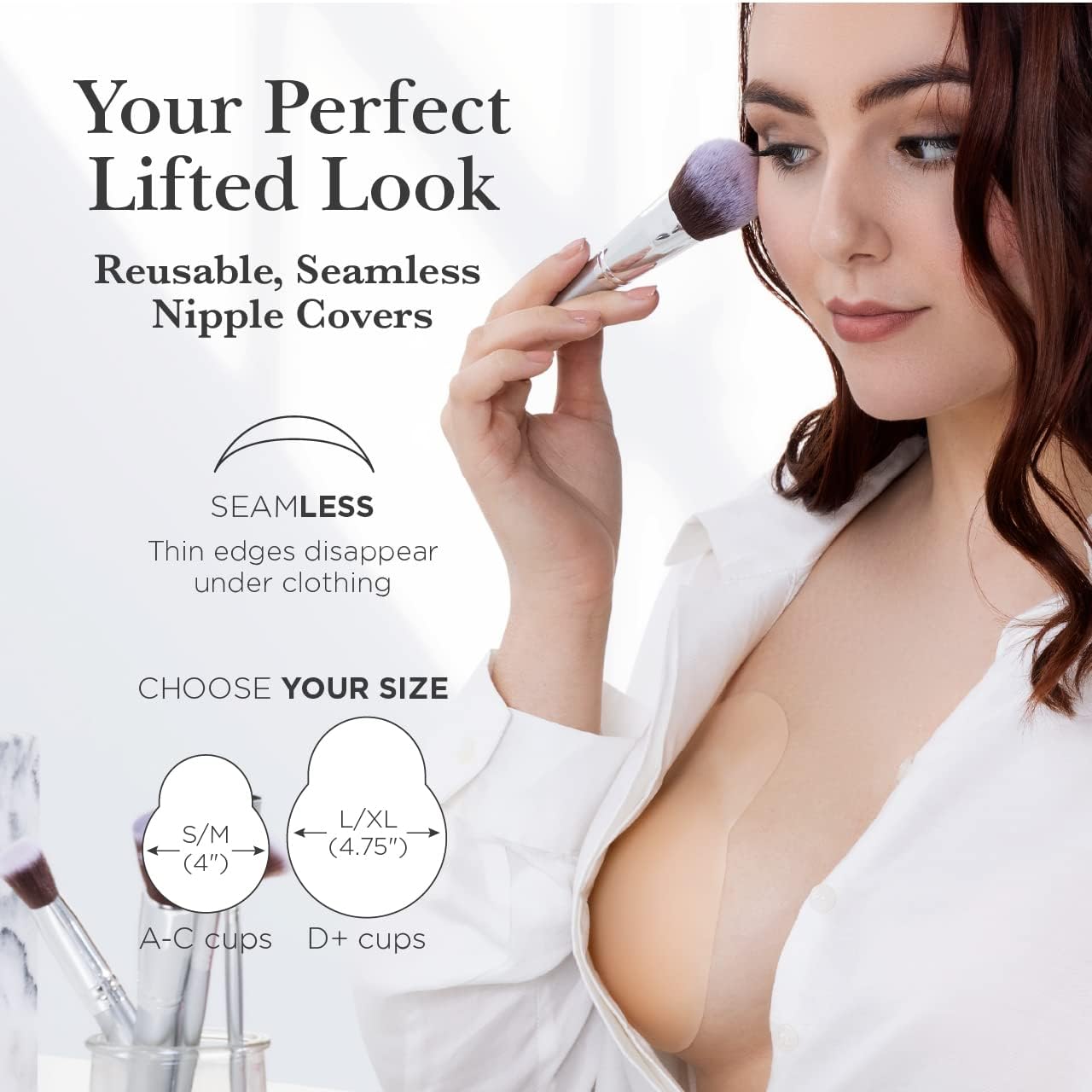 Nippies Nipple Covers for Women - Reusable Sticky Silicone Pasties with Travel Case - Original Circle or Lift Style Available - Image 3
