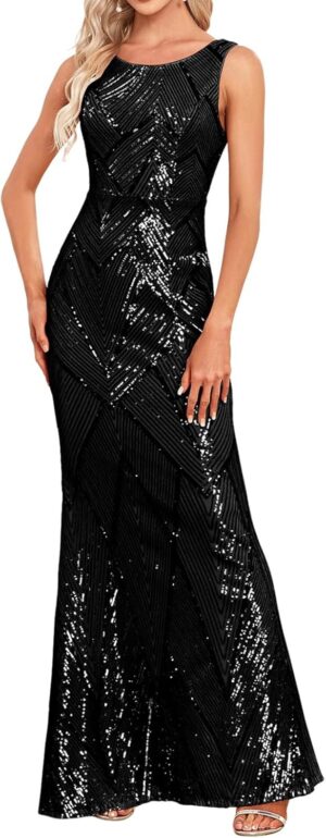 Glitter Formal Dresses Long Evening...