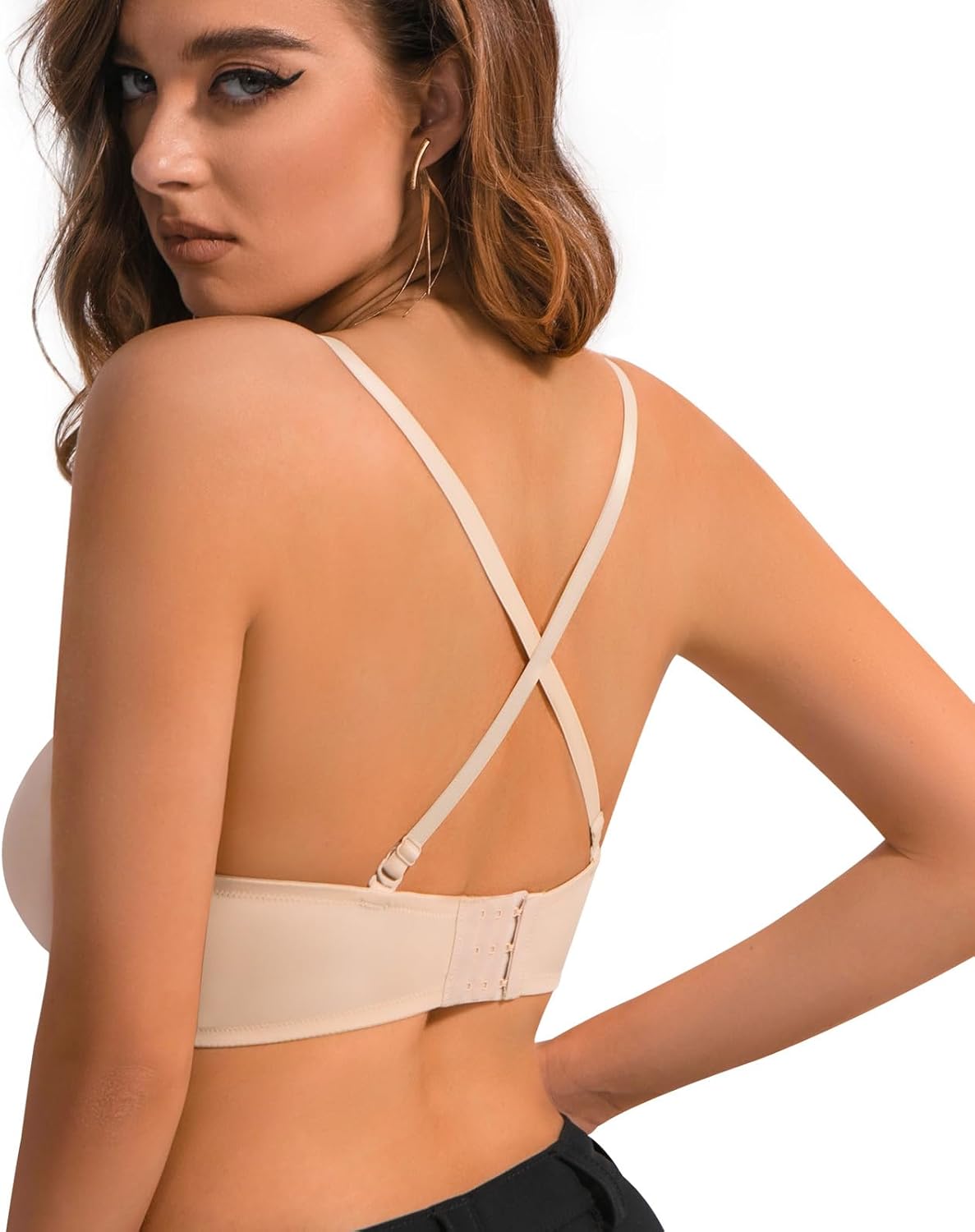 Plusexy Women's Push Up Strapless Bra Thick Padded Underwire Convertible Multiway Bras - Image 3