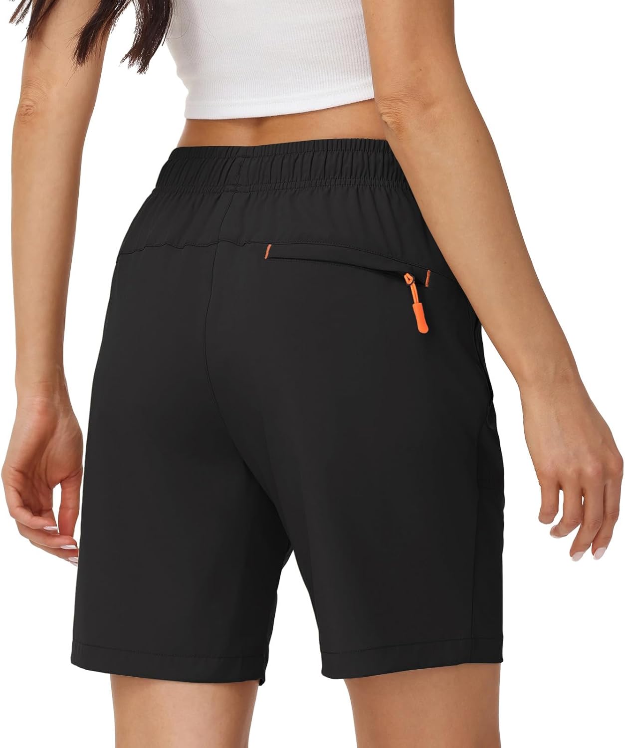 Gopune Women's 8" Hiking Shorts Lightweight Quick Dry Athletic Running Summer Shorts Water Resistant Zipper Pockets - Image 3
