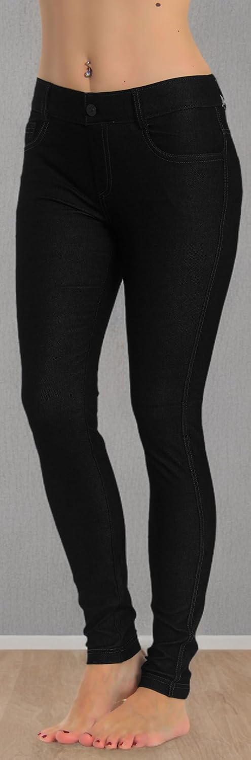 Prolific Health Women's Jean Look Jeggings Tights Slimming Many Colors Spandex Leggings Pants Capri S-XXXL - Image 4