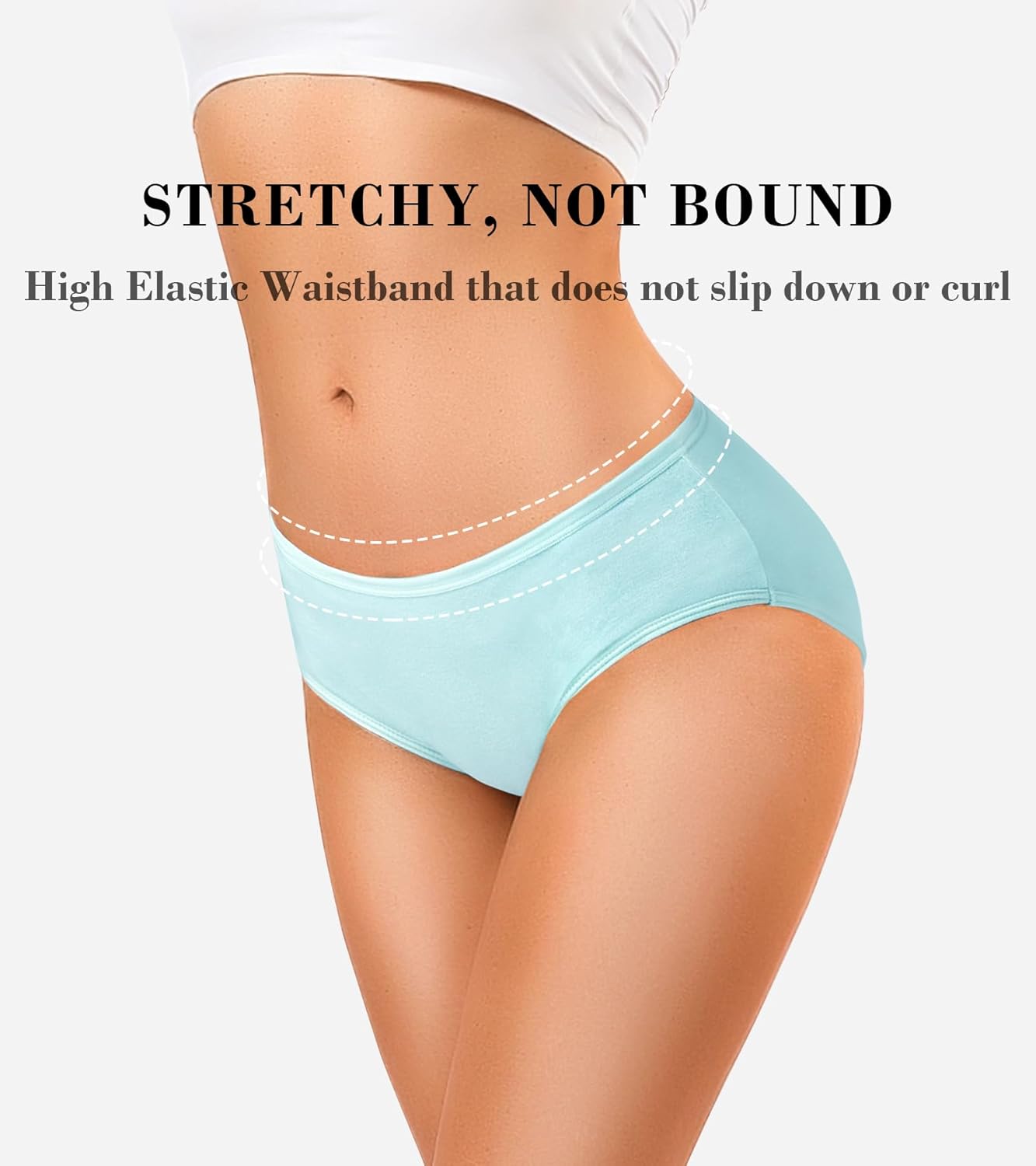 OLIKEME Womens Underwear Cotton Hipster Panties Low Rise No Show Briefs Soft Stretch Breathable Ladies Panties 6 Pack - Image 4