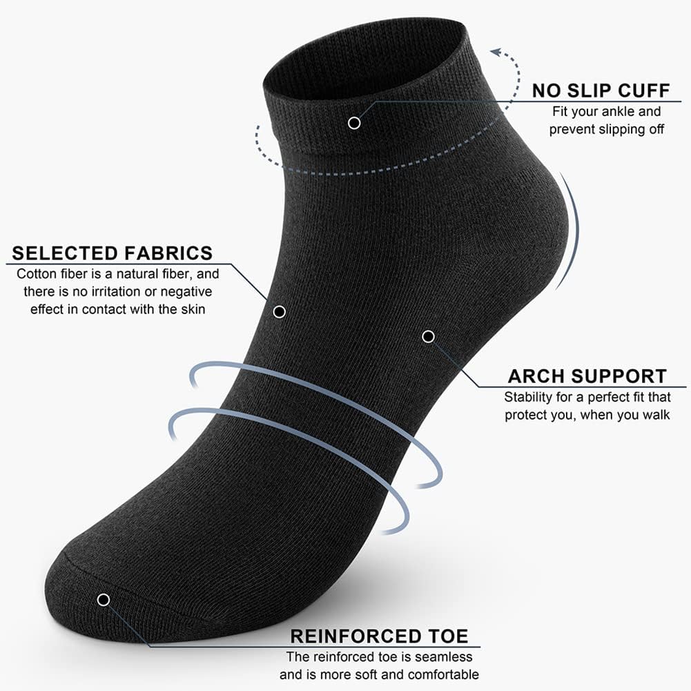 CHARKING 8 Pairs Ankle Socks for Women - Non Slip Cotton No Show Low Cut Casual Socks - Image 4