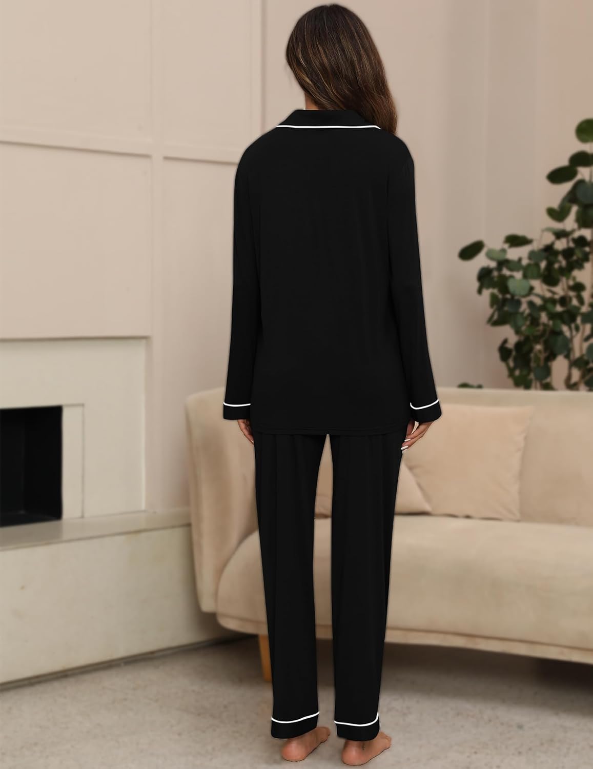 HNG Women Pajama Set Long Sleeve Sleepwear Fashion Night Wear - Image 4