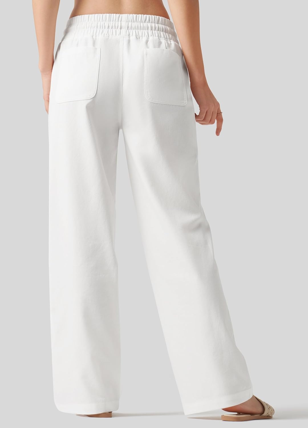 Willit Women Linen Pants Wide Leg Casual Palazzo Pants Cotton Linen Lounge Beach Summer Pants with Pockets 29"/31"/ 33" - Image 3