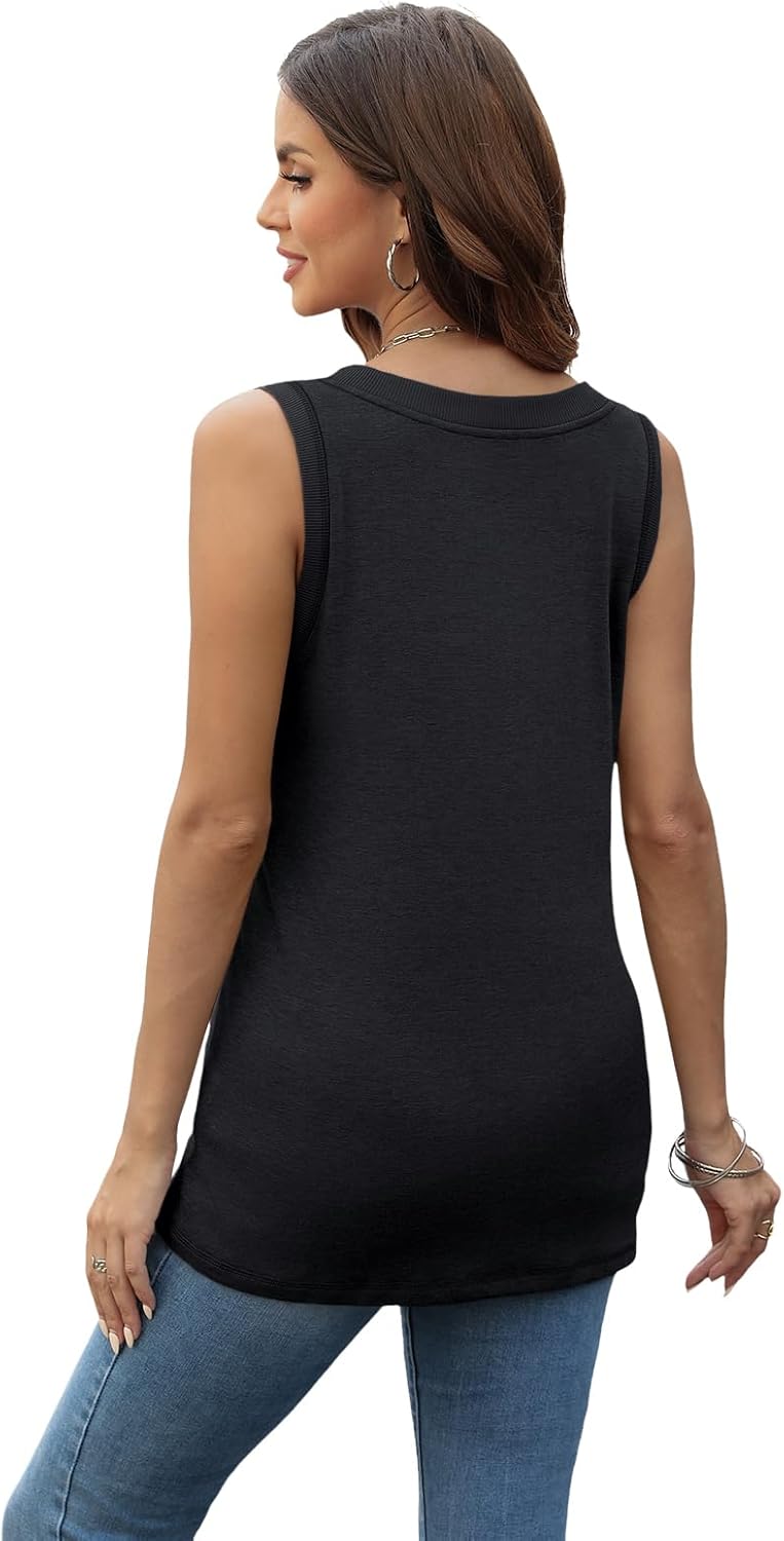 SUNBS 3 Pack Tank Top Women Sleeveless V Neck Summer Tops Flowy Shirts Outfits - Image 4