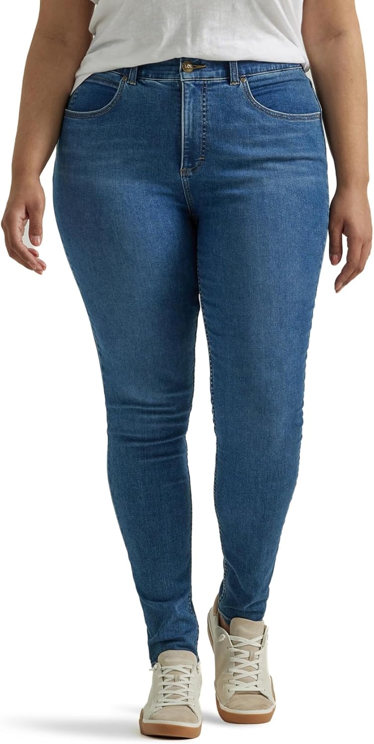 Lee Women's Plus Size Ultra Lux Comfort with Flex Motion High Rise Skinny Jean