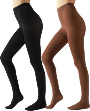 2 Pairs Women’s Black Opaque ...