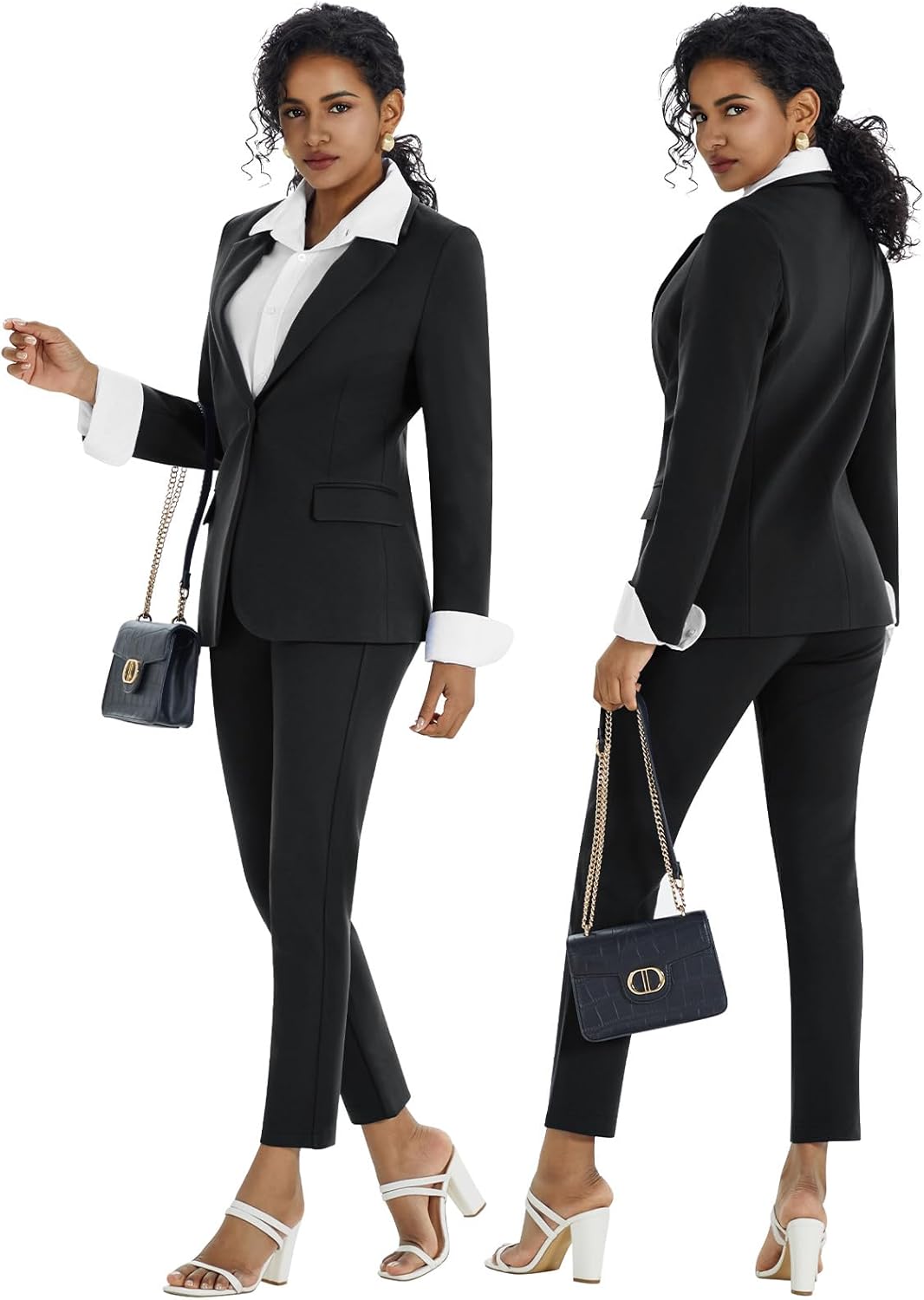 Kelyaa Women's 2 Piece Suit Set Business Casual Slim Fit One Button Blazer and Pant Suit for Office Work Professional Outfits - Image 2