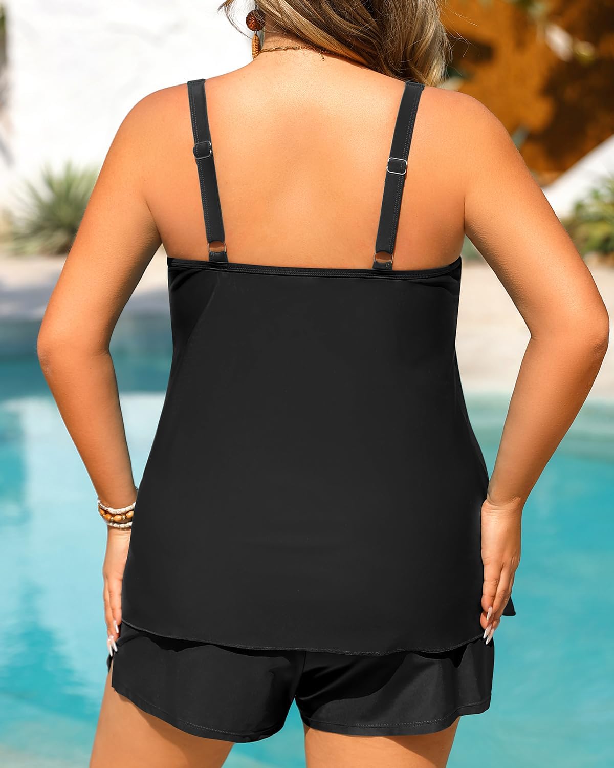 Plus Size Tankini Swimsuits - Women Two Piece Tankini Top with Shorts Flowy Swimsuit 2025 Bathing Suits - Image 2