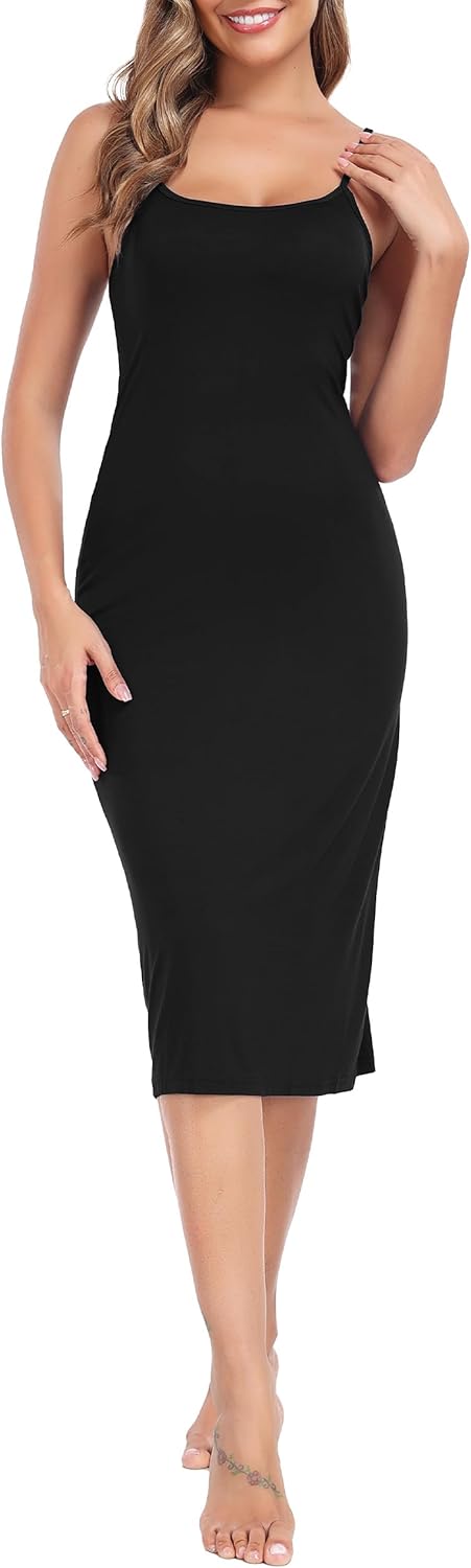 Lovasy Women's Full Slip for Under Dresses Cami Slip Mini Dress Adjustable Straps Basic Long Full Slips Nightgown S-3XL - Image 7
