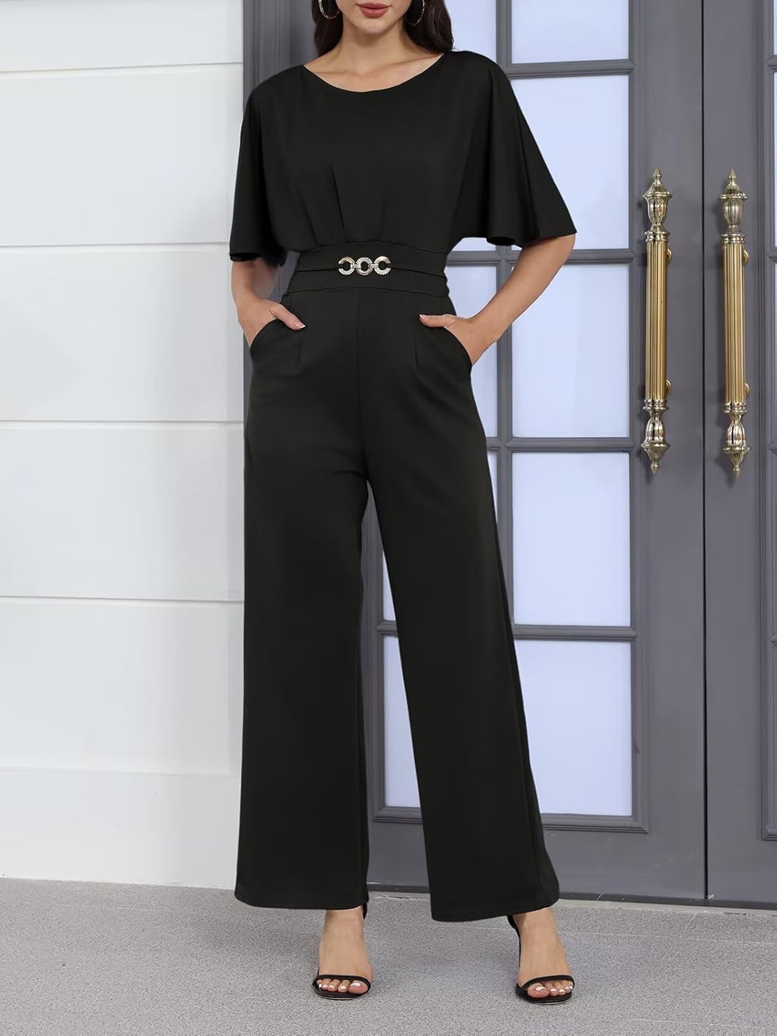 acelyn Elegant Jumpsuit for Women Dressy Sexy Plus Size Wide Leg Pant Suit One Piece Party Outfits - Image 3