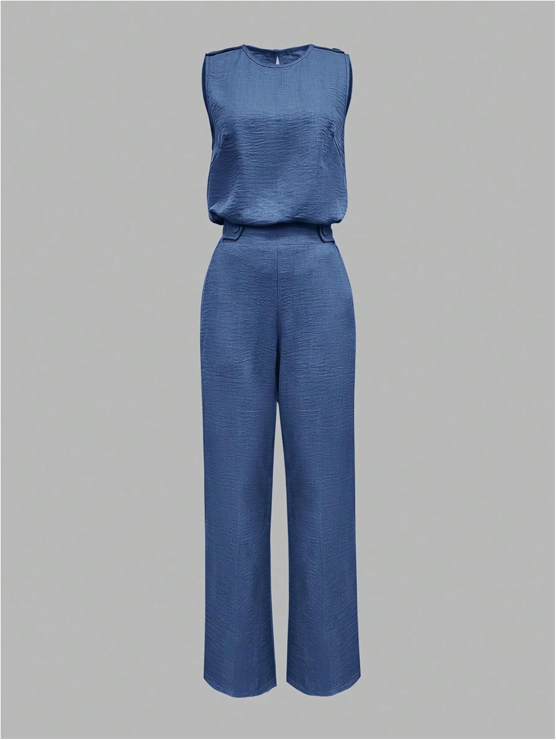 Floerns Women's 2 Piece Outfit Crew Neck Sleeveless Blouse and Dressy Pants Set - Image 3