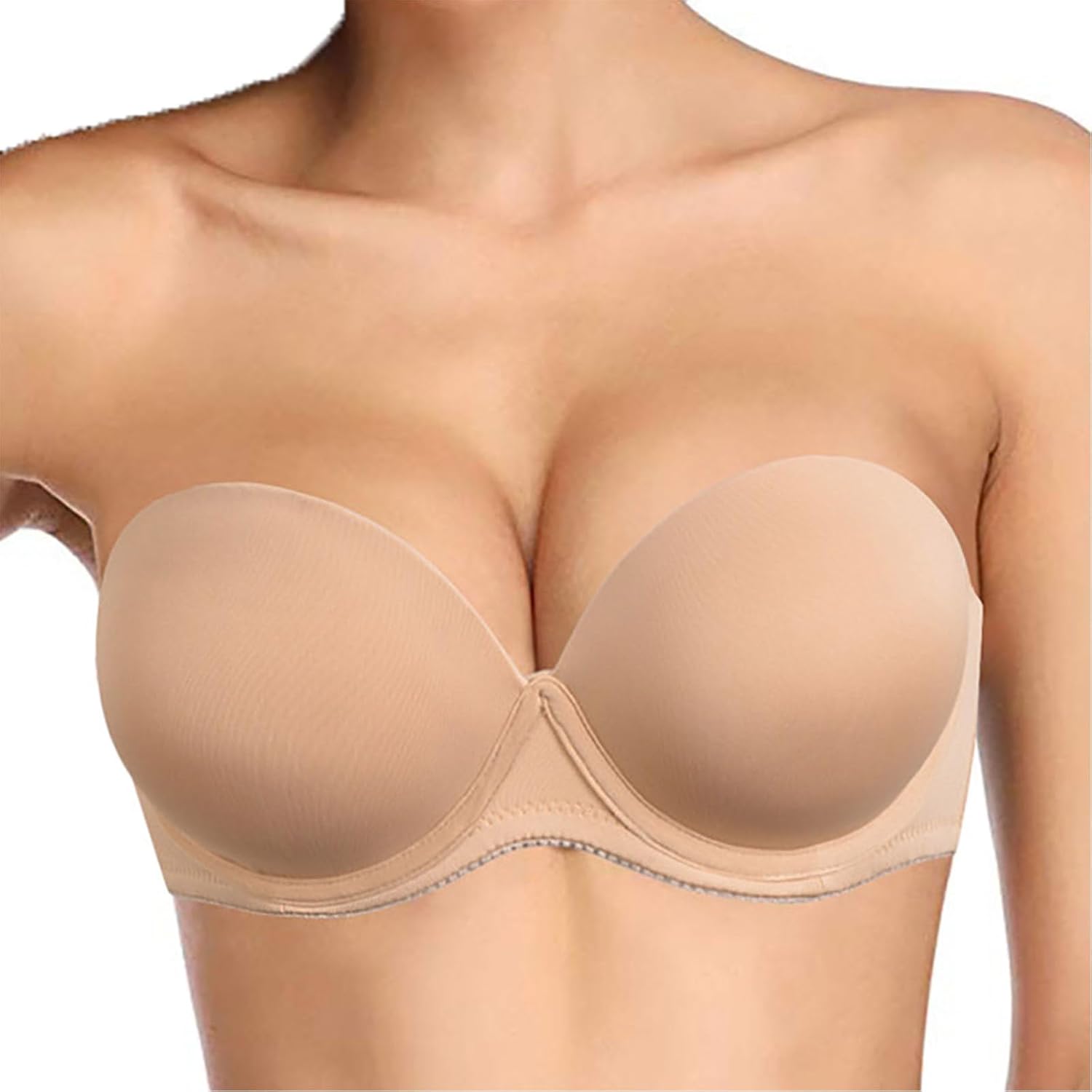 Plusexy Women's Push Up Strapless Bra Thick Padded Underwire Convertible Multiway Bras - Image 2