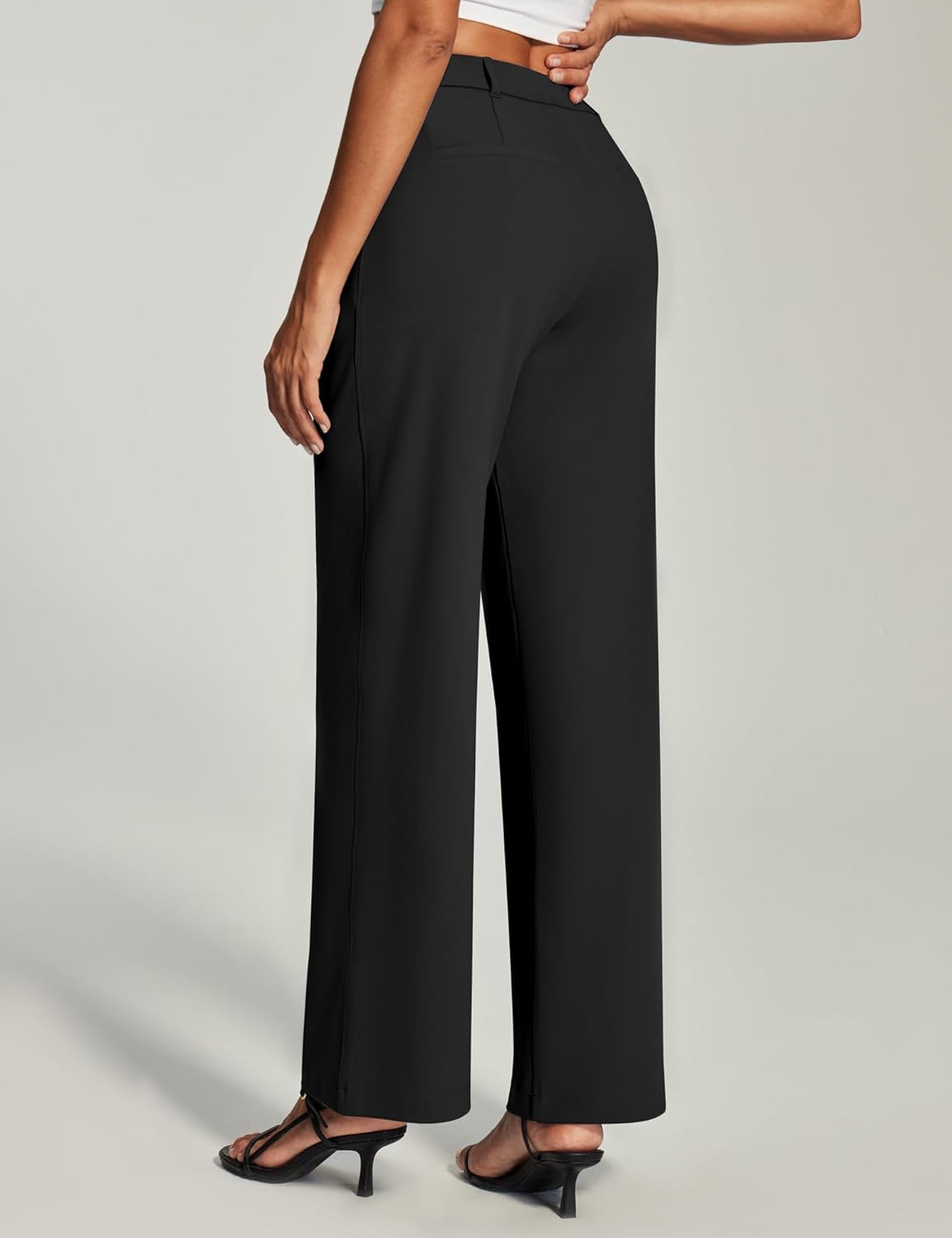 Ewedoos Womens Dress Pants Wide Leg Stretchy Work Pants Women Elastic Waist Pull On Business Casual Trousers Slacks - Image 2
