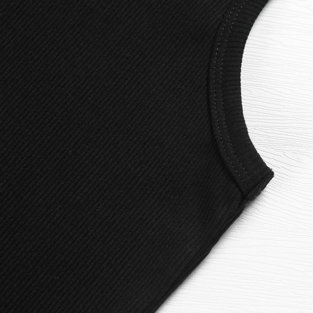 Artfish Women's Scoop Neck Sleeveless Knit Ribbed Fitted Casual Crop Tank Top - Image 4