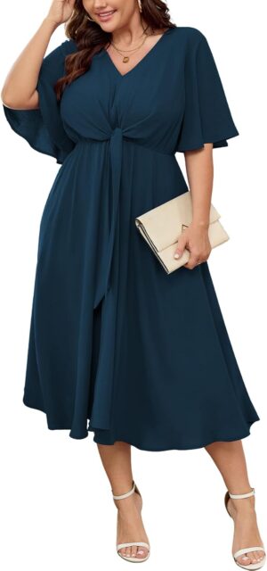 SCOMCHIC Women Plus Size Midi Dress...