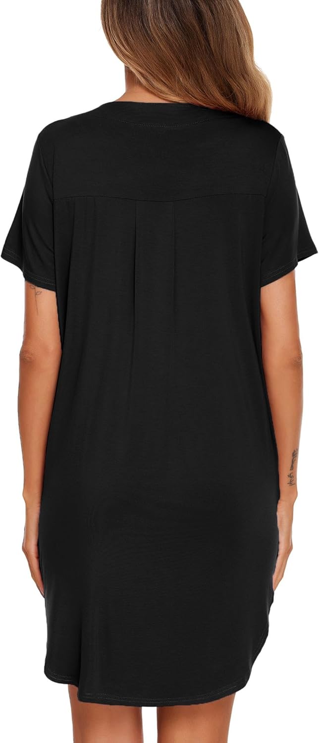 Ekouaer Women V Neck Button Down Nightgown - Image 5
