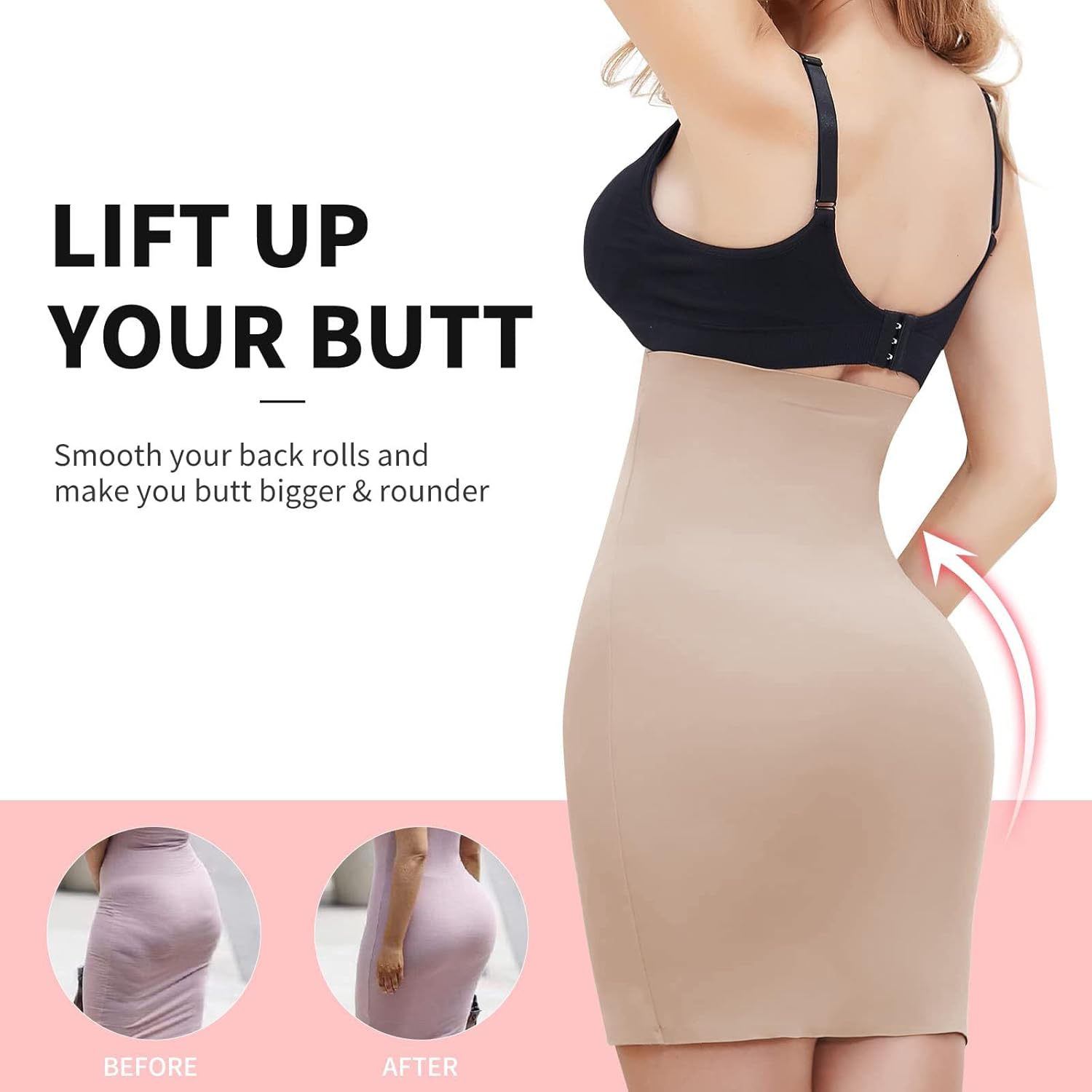 JOYSHAPER Shapewear Dress Slip for Under Dresses Half Slip Tummy Control Slimming Silky Slip Body Shaper - Image 3